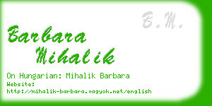 barbara mihalik business card